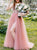 A line V Neck Tulle Beads Sequins Lace Up Prom Dresseses