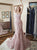 Spaghetti Straps Appliques Tulle Mermaid Pink Prom Dresses