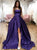 Satin Strapelss Side Slit A Line Prom Dresses