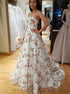 Strapless Embroidery A Line Chiffon Prom Dresses LBQ2115