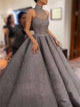 Sweep Train Grey Evening Dresses
