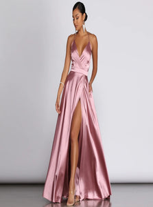 Sleeveless Slit Prom Dresses