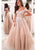 Pink Sweep Train Prom Dresses