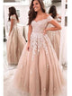 Pink Sweep Train Prom Dresses