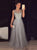 A Line Scoop Sweep Train Sleeveless Prom Dresses