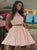 Two Pieces Scoop Satin Beadings Prom Dresses with Pockets