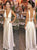 A Line Deep V Neck Satin Open Back Prom Dresses