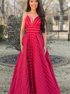 Sweep Train Red Evening Dresses