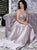 V Neck Silver Sequins Ball Gowns Satin Prom Dresses