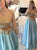 A Line Scoop Appliques Satin Long Sleeves Pleats Prom Dresses