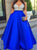 V Neck V Back Satin Prom Dresses With Beadings 