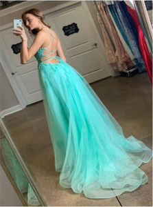 Tulle Evening Dresses With Appliques Split