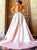 Sweep Train Pink Backless Evening Dresses