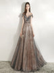 Sweep Train Black Evening Dresses