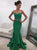 Mermaid Sleeveless Sweetheart Ruffles Sweep Train Satin Prom Dresses