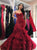 Sweep Train Appliques Prom Dresses with Ruffles
