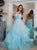 Ball Gown Spaghetti Straps Backless Ruffles Prom Dresses 