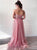 Sweep Train Pink Sleeveless Prom Dresses