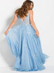 Sweep Train Blue Evening Dresses