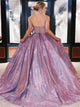 A Line Sweetheart Sparkle Lace Up Satin Prom Dress LBQ2498