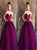 Grape Sweetheart Organza Satin Prom Dresses