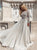 A Line Bateau Long Sleeves Backless Prom Dress with Beadings