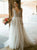 A Line Ivory Scoop Beading Tulle Silver Prom Dresses