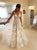 A Line V Neck Tulle Lace Floor Length Prom Dresses