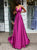 A Line Straps V Neck Satin Pleats Prom Dresses 