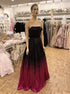 A Line Strapless Sequins Prom Dresses LBQ3229