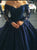 Appliques Long Sleeves Ball Gowns Off Shoulder Prom Dresses