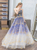 A Line Strapless Tulle Appliques Prom Dresses