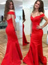 Mermaid Sleeveless Off the Shoulder Satin Open Back Prom Dress LBQ2677