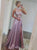 Sweep Train Pink Evening Dresses With Split 