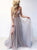 A Line V Neck Tulle Beadings Prom Dresses