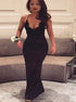 Black Mermaid Backless Lace Prom Dress LBQ1881