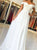 A Line Ivory Off the Shoulder Chiffon Appliques Prom Dresses 