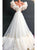 A Line White Organza Short Sleeves Prom Dresses with Sweep Train