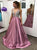 Sweep Train Pink Evening Dresses 