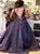 Sweep Train Purple Evening Dresses