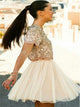 Sweep Train Champagne Short Evening Dresses