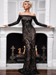 Sweep Train Black Evening Dresses