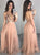 Deep V Neck Floor Length A Line Pleats Prom Dress with Sequins LBQ1771