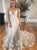 A Line Spaghetti Strap V Neck Tulle Appliques Prom Dresses