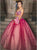 Red Appliques Ball Gown Sweetheart Tulle Prom Dresses