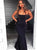 Black Strapless Mermaid Satin Prom Dresses 