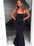 Black Strapless Mermaid Satin Prom Dress LBQ1177