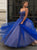 Sweep Train Blue Evening Dresses