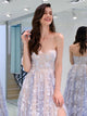 Sweetheart Side Slit Appliques Prom Dresses 