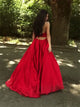 Sweep Train Red Evening Dresses